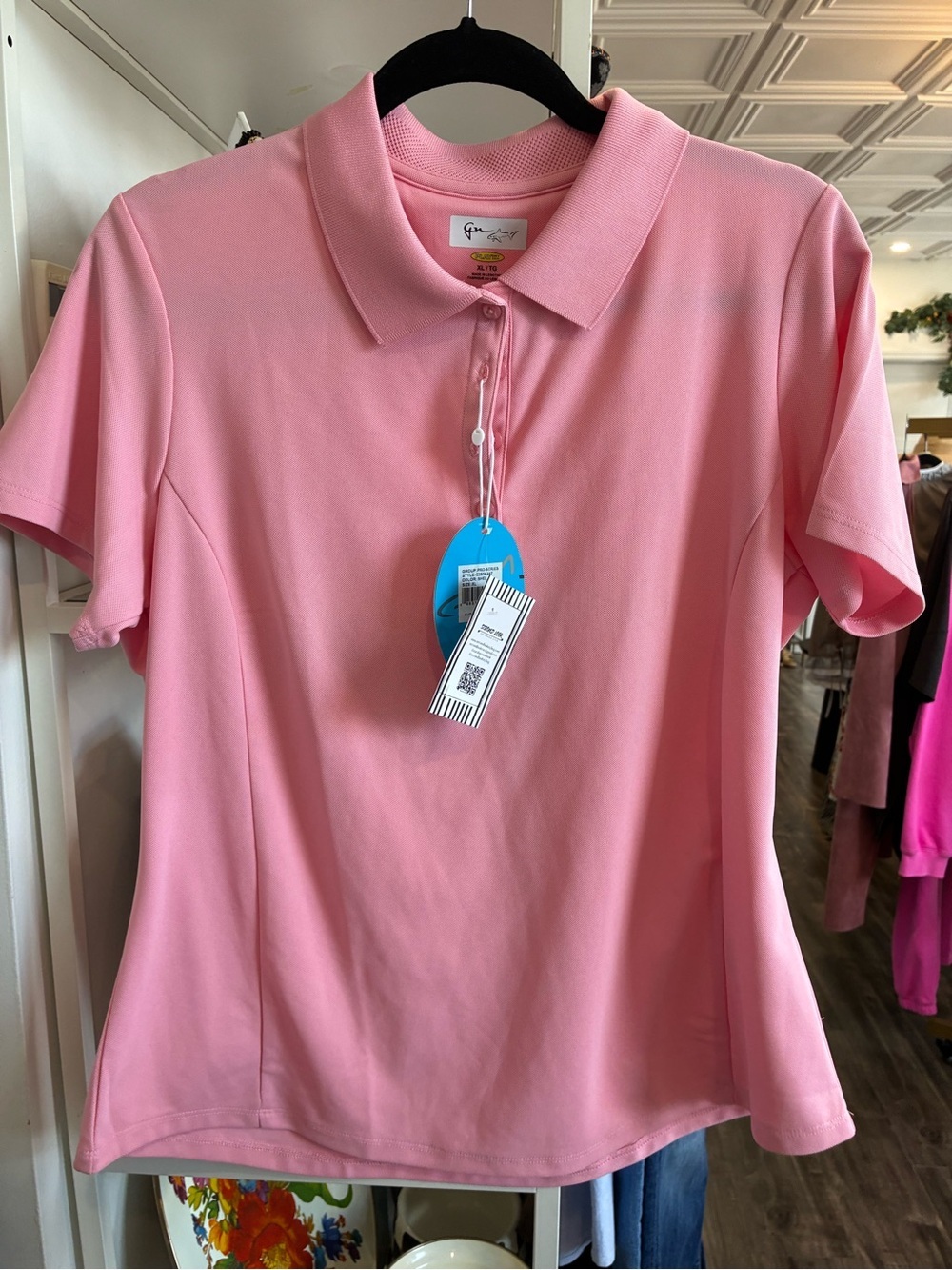 Greg Norman Collection Pink Short-Sleeve Polo Shirt